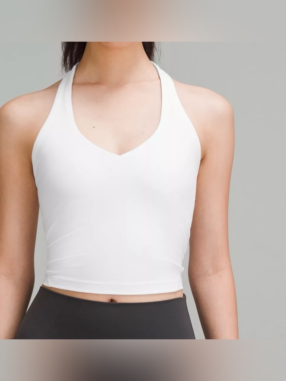 lululemon cream  Halter Sports Crop Top